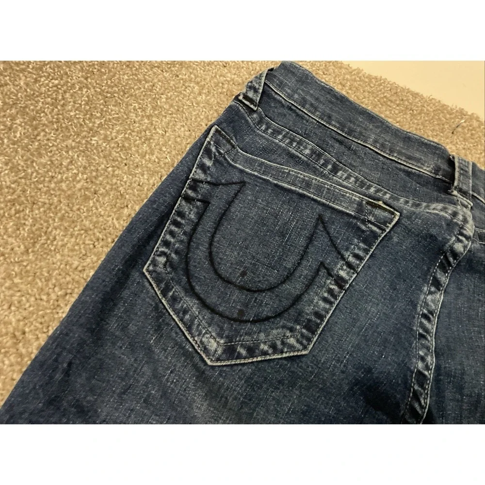 True Religion Rocco No Flap Relaxed Skinny Denim Jeans 32W Men's Dark Wash Blue